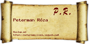 Peterman Róza névjegykártya